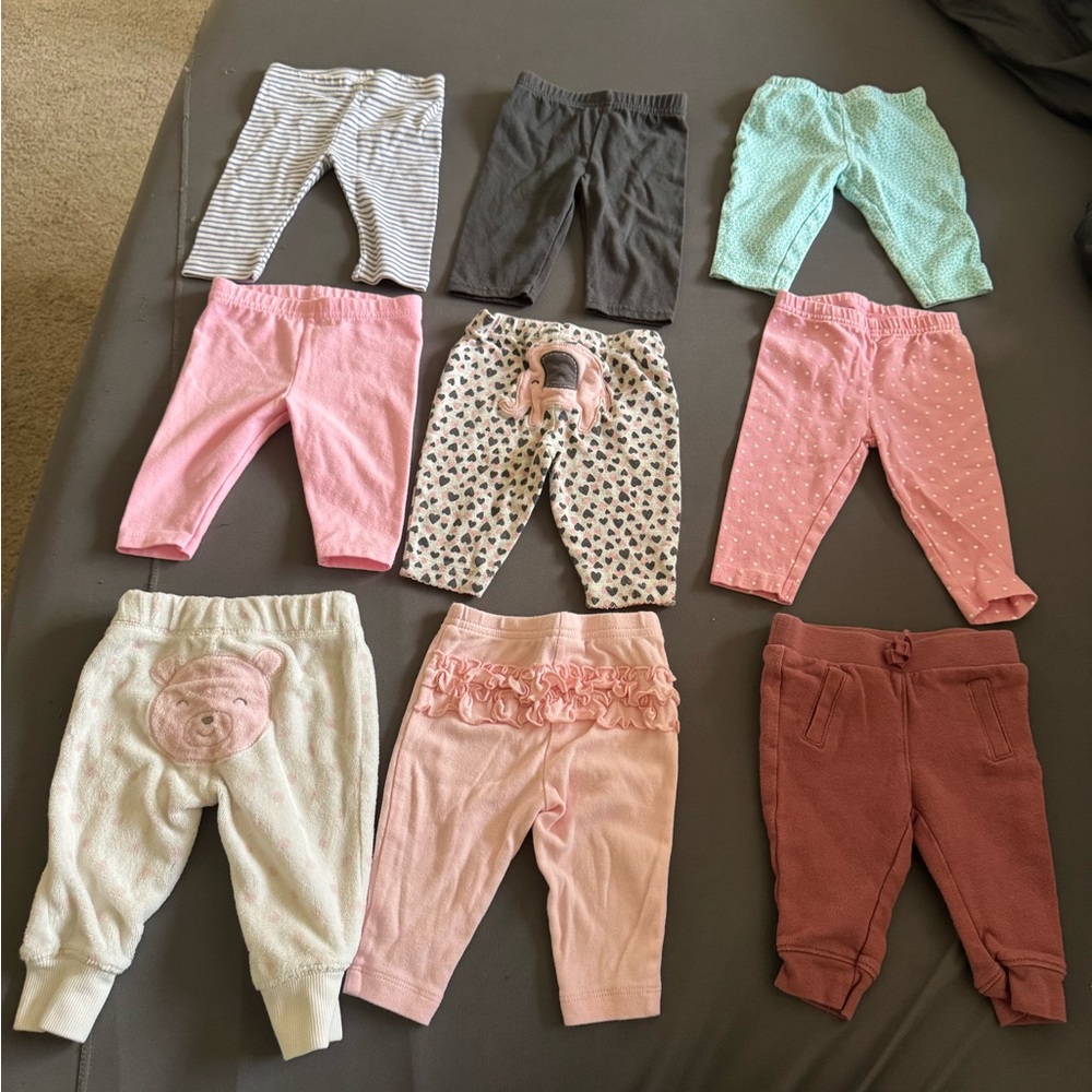 Assorted Kids Bottoms Set - Pink, Gray, Green